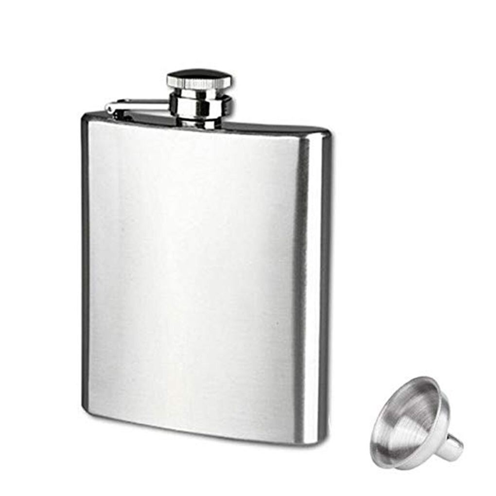 Botella de acero inoxidable para bebidas, frasco con tapa para licor, Whisky, Alcohol, embudo, , 1 ud.,: 18oz