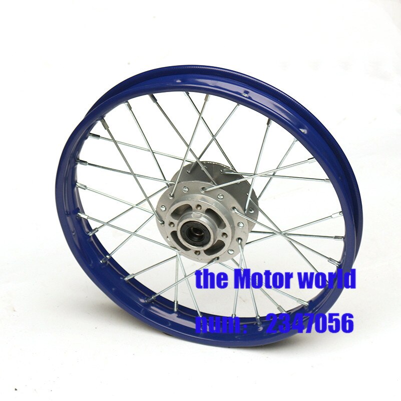 6 color Pit bike Rim front of 12inch front Wheel Rim 80/100-12inch Steel dirt bike wheel Rims