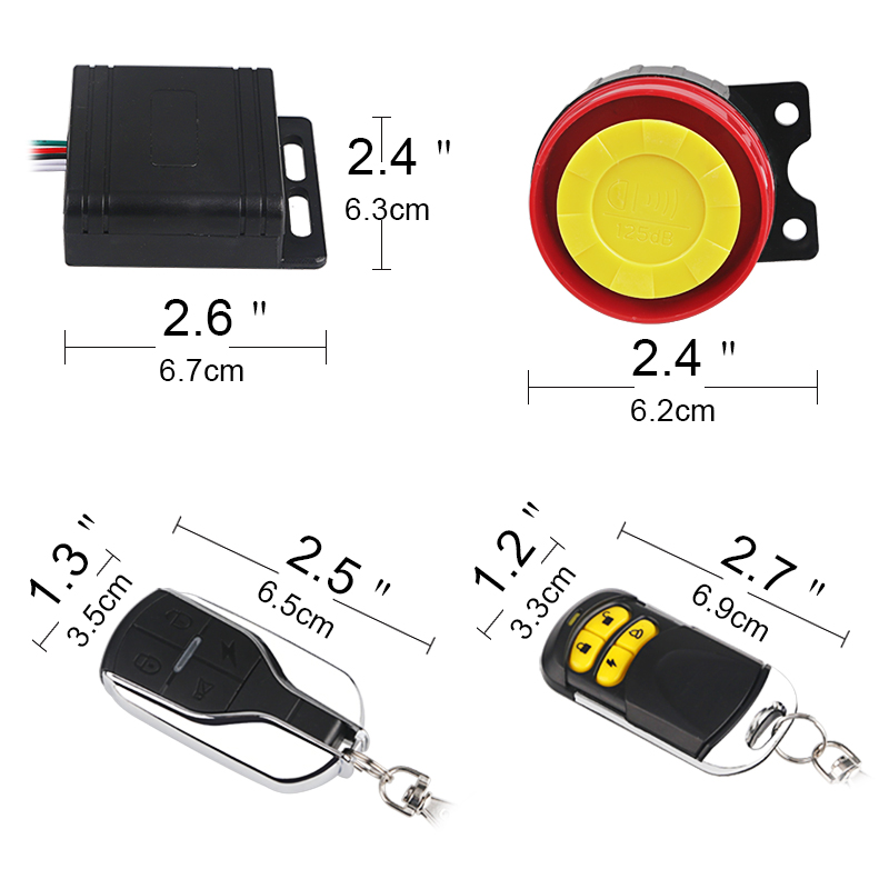Motorfiets/scooter/ATV alarmsysteem - 125dB, 2 afstandsbedieningen