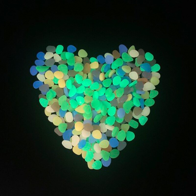 100Pcs Fluorescent Resin Stone Garden Decoration Glowing Garden Pebbles In The Dark Garden Courtyard Lawn Luminous Stone