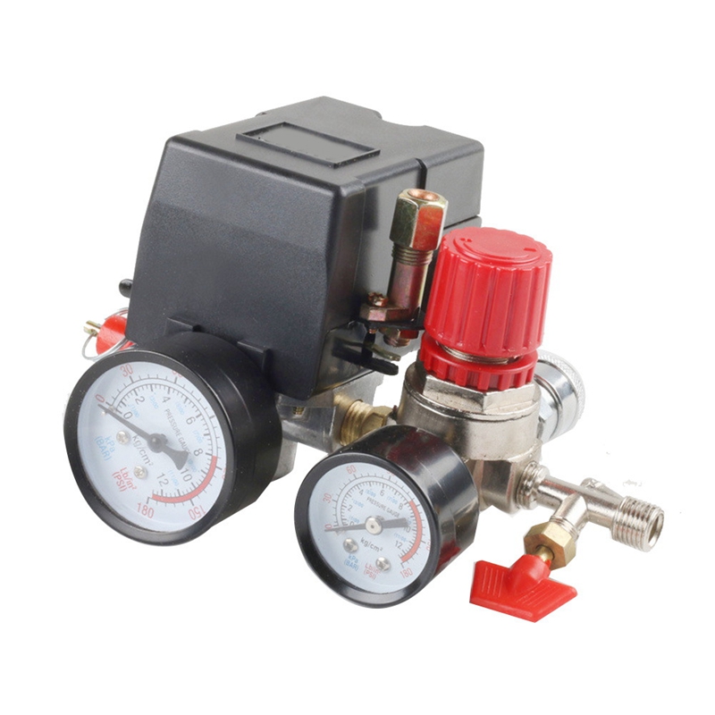 Air Compressor Pressure Switch Air Compressor Switch 90-120PSI 4 Port Safety Valve Air Compressor: Default Title