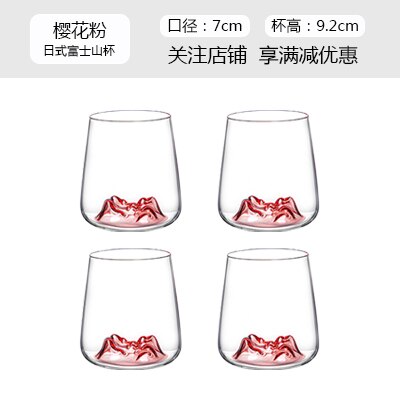 Vasos de cristal de estilo nórdico, vasos dobles transparentes, creativos, aptos para beber, gobetas y Verres, EK50GC: pink 4 pieces