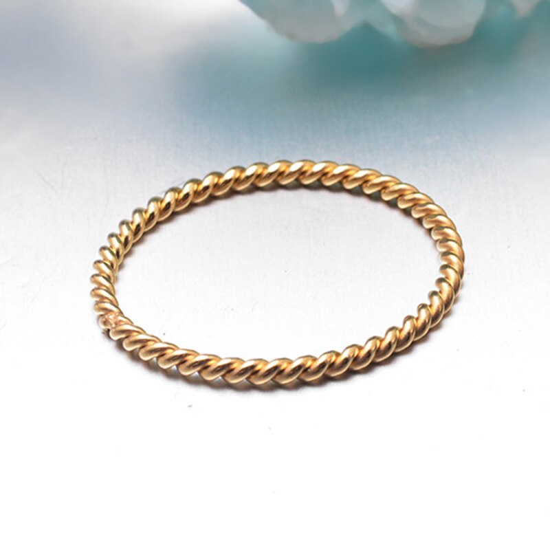 Vrouwelijke Mode Kleine Ring Zilver Rose Goud Kleur Twisted Rvs Ring voor Vrouwen Wedding Party Ring