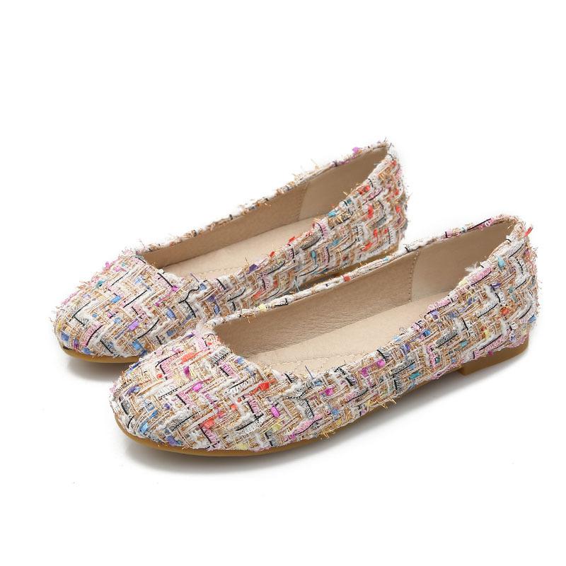 Kvinder lejligheder sko store størrelse ballet lejligheder slip on loafers sød sommer kvindelige fritidssko dame åndbart fodtøj: Lyserød / 43