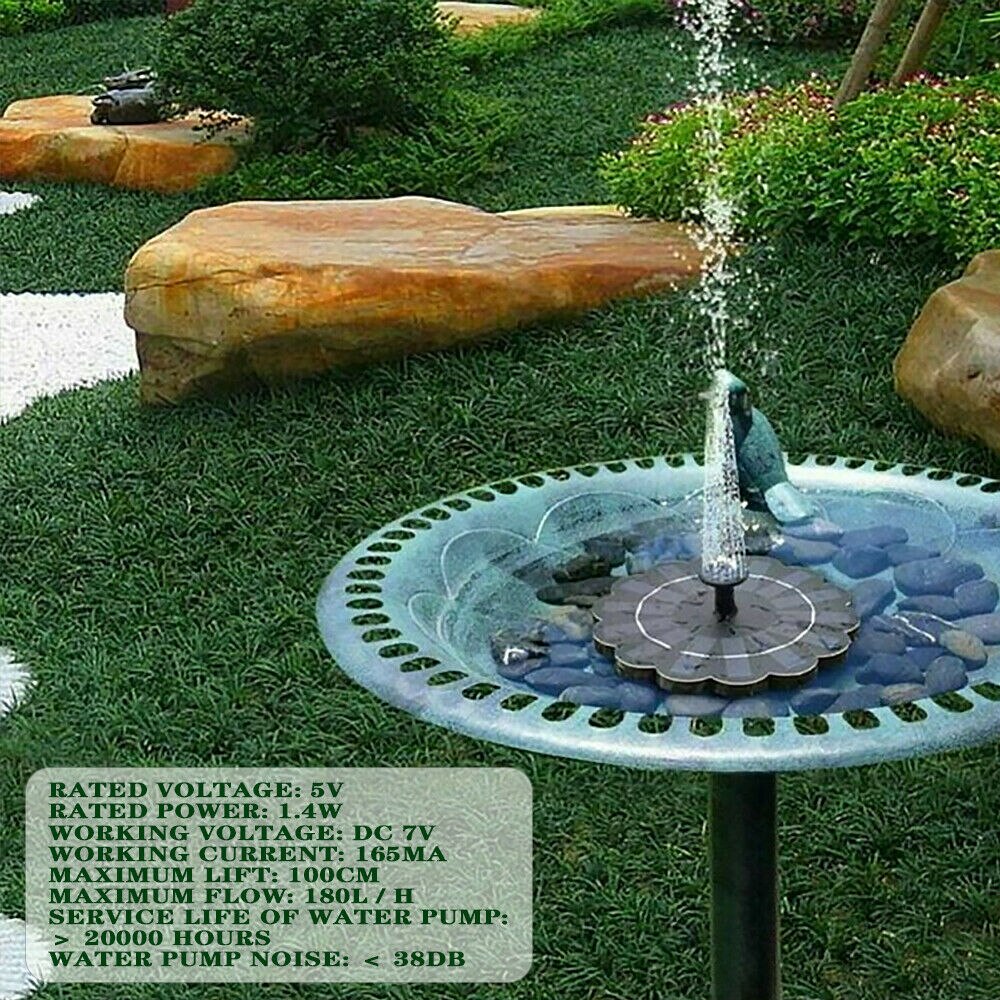 Mini Solar Powered Water Fountain Pump Waterfalls Bird Bath Outdoor Garden Pond Pool Aquarium Fountain Home Garden Decoration