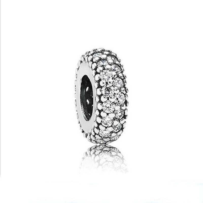 Europäischer, komplett weißer pavé-Abstandshalter-Clip mit gänseblümchenherzen, diy-feinperlen, passend für Original-Reize, silber, 925er -armbandschmuck: B498- bai