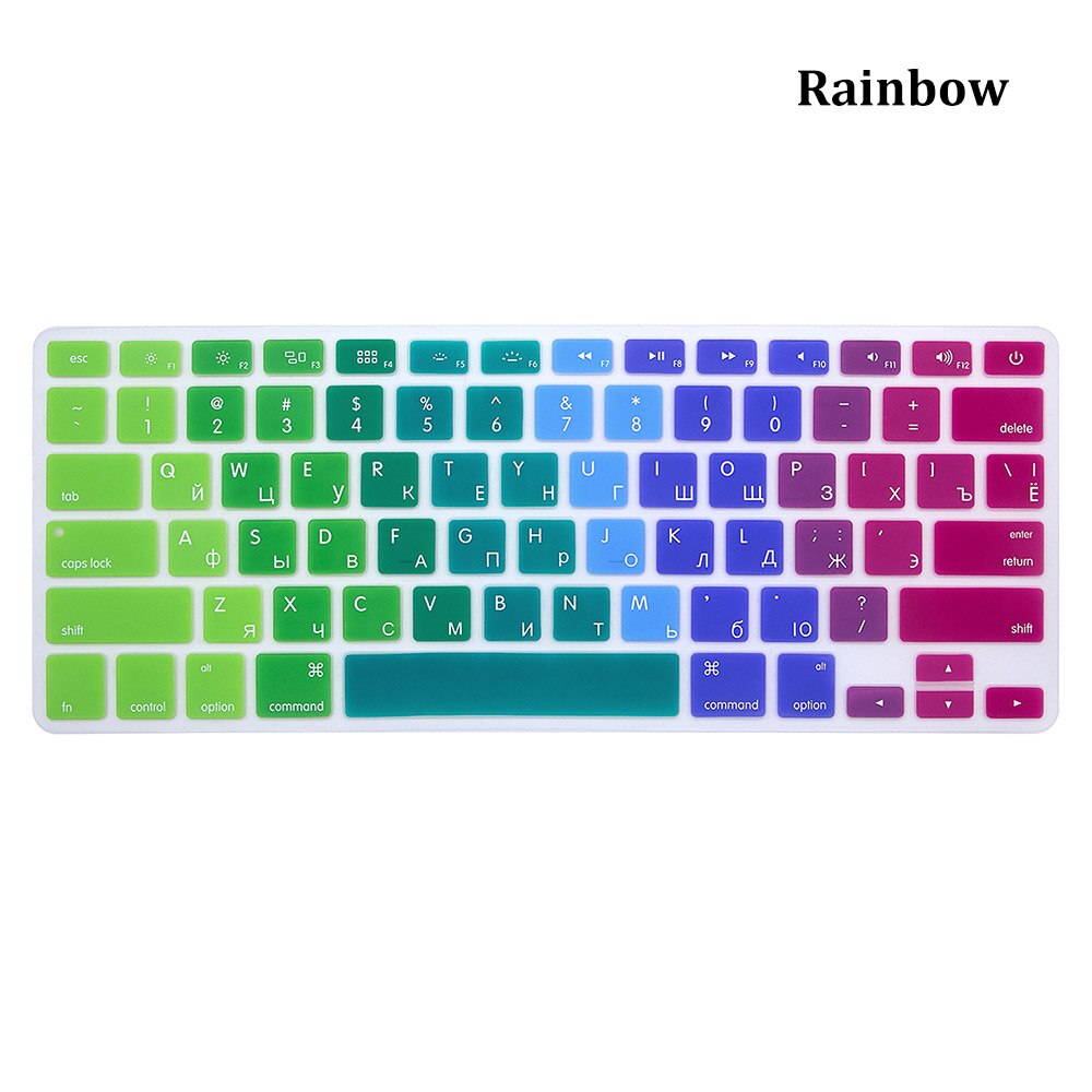 Silikoni pehmeä näppäimistön kansi suoja sateenkaari värikäs iho pölytiivis apple macbook air pro retina 13 " 15 " 17 ": Sateenkaari