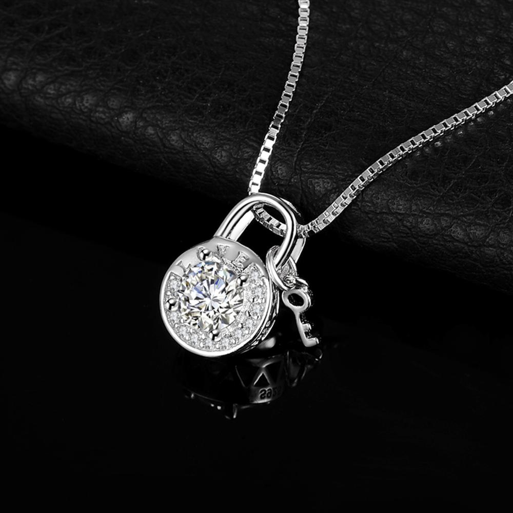 Jewelrypalace Lock Toets Liefde 925 Sterling Zilveren Hanger Ketting Voor Vrouwen Zirconia Gesimuleerde Diamond Hanger Geen Ketting