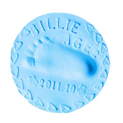 8 colores bebé 3D huella de mano fabricantes DIY juguetes pata impresión almohadilla secado de aire arcilla suave huella dactilar impresión padres -niño Inkpad: Blue