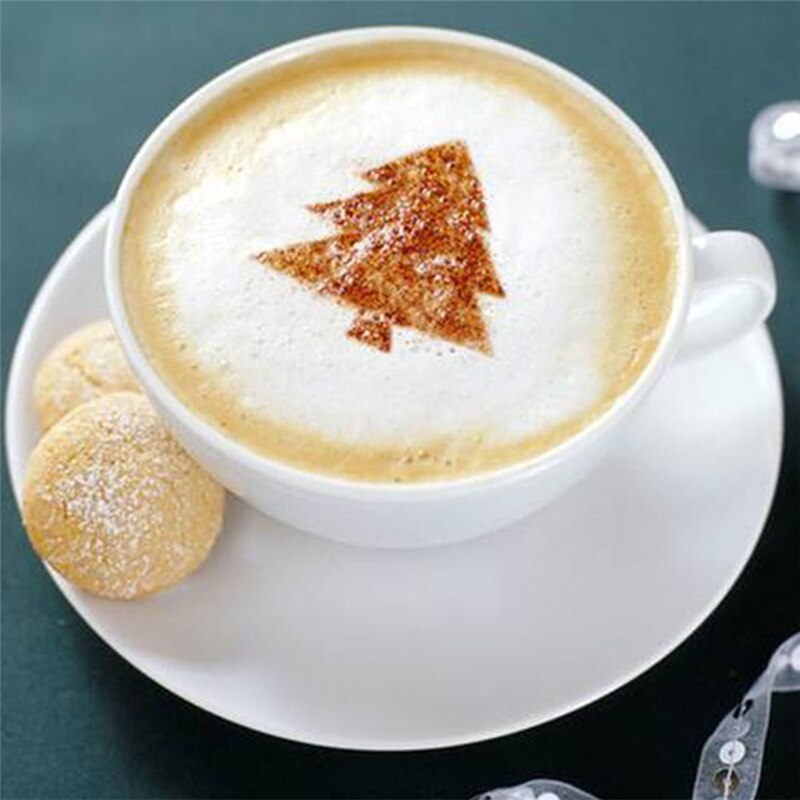 Roestvrijstalen Shaker Met Deksel Chocolade Hagelslag Voor Cappuccino Suiker Cacao Met 16 Koffie Stencil Koffie Pull Pin