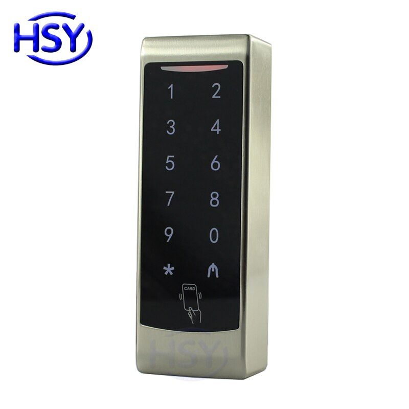 Hsy metalen behuizing touch toetsenbord standalone controller lezer rfid em kaart enkel deur toegangscontrolesysteem met 10 stuks gratis sleutelhangers