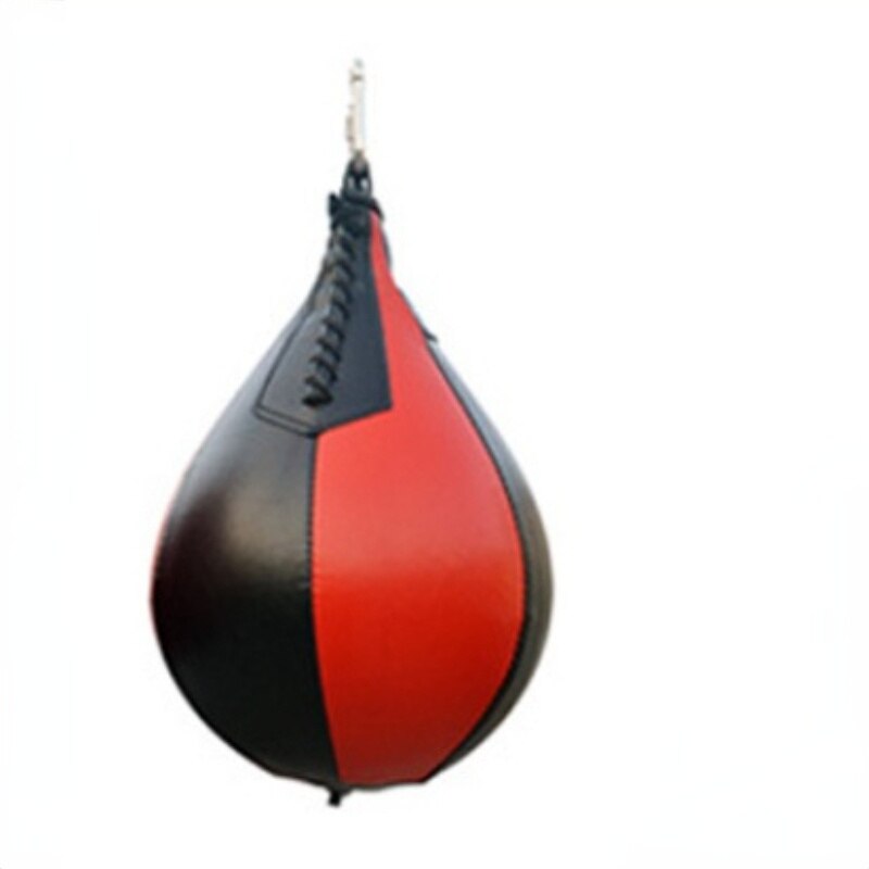 Ballon de boxe en forme de poire, élastique, gonflable, suspendu, pour entraînement à la boxe, sac de sable: Black red