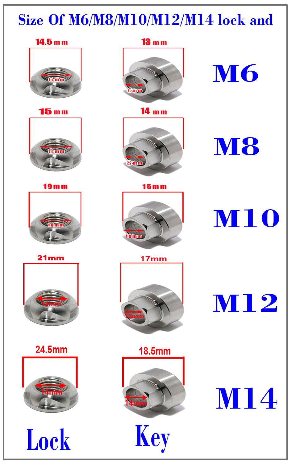 Moer M6 M8 M10 M12 M14 Noten Moer Security Anti Diefstal Schroeven 304 Rvs Moer Mountainbike Luifel Auto accessoires Led Verlichting