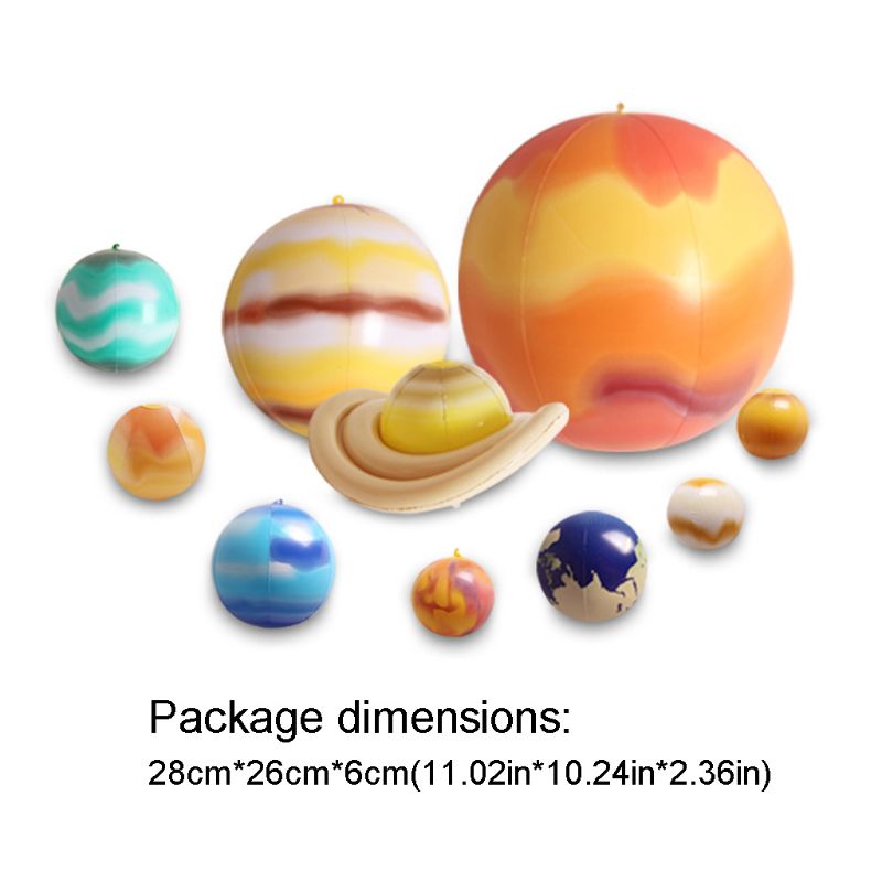 10 Pcs/Set Balloons Solar System Teaching Model Children Blow Up Inflatable Toy B36E