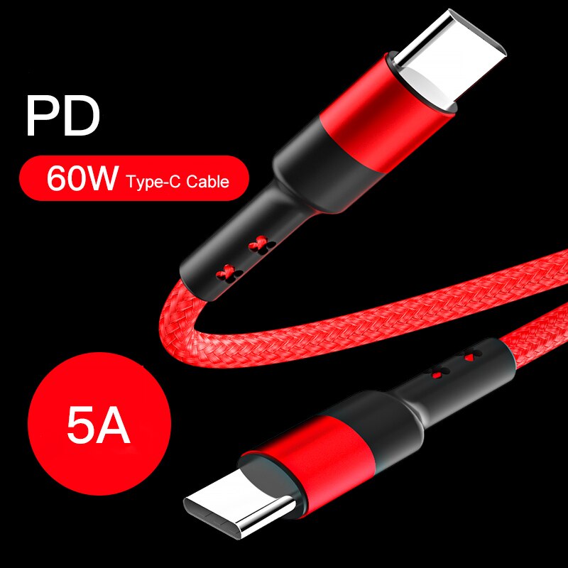 Nylon usb c til usb c kabel  (3ft/6ft 60w)  usb 2.0 type c ladekabel til ipad mini 6,  ipad pro, ipad air 4,  macbook