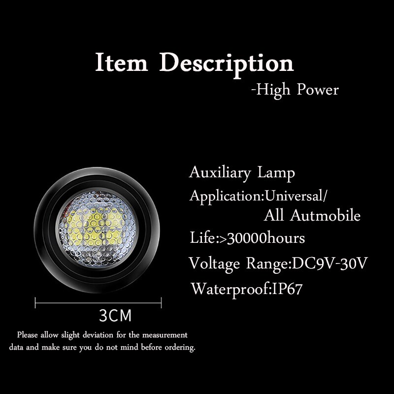 Supersterkt led ekstra ryggelys for bil suv atv offroad universal ekstra led arbeidslys 12v tåkelys flomstråle
