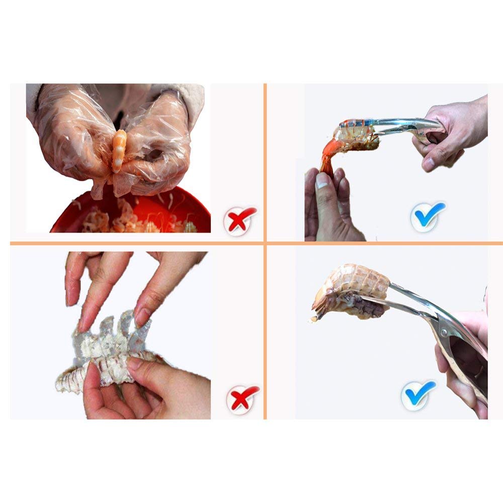 3 pakke rustfrit stål rejer/mantis rejer peeling- reje reje skræller rejer deveiner peel device kitch