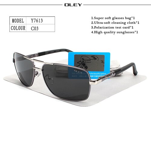 OLEY Polarisierte Sonnenbrille Männer Neue Augen Schützen Sonnenbrille Mit Zubehör Unisex fahren brille oculos de sol: Y7613 C3