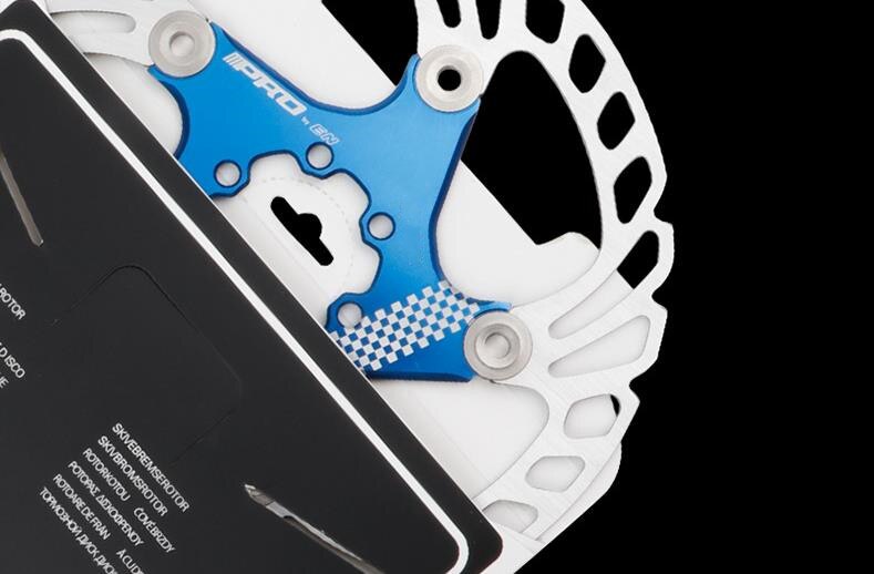 IIIPRO Bicycle 140 160 180 203mm disc brake rotor floating thickening anodized quick cooling ultra-light disc: blue 160mm