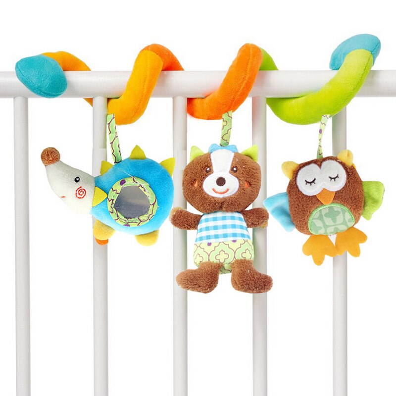 Sonajero en espiral colgante para bebé, juguete de campana con relleno suave, sonajeros para cuna, accesorios de cochecito de bebé de 0 a 12 meses