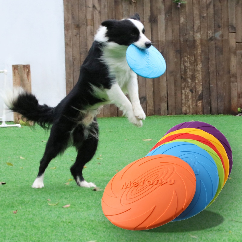 Dog Flying Disk Toy Eco Friendly Soft Rubber Floatable UFO Resistant Bite Chew Disk Puppy Interactive Training Pet Supplies