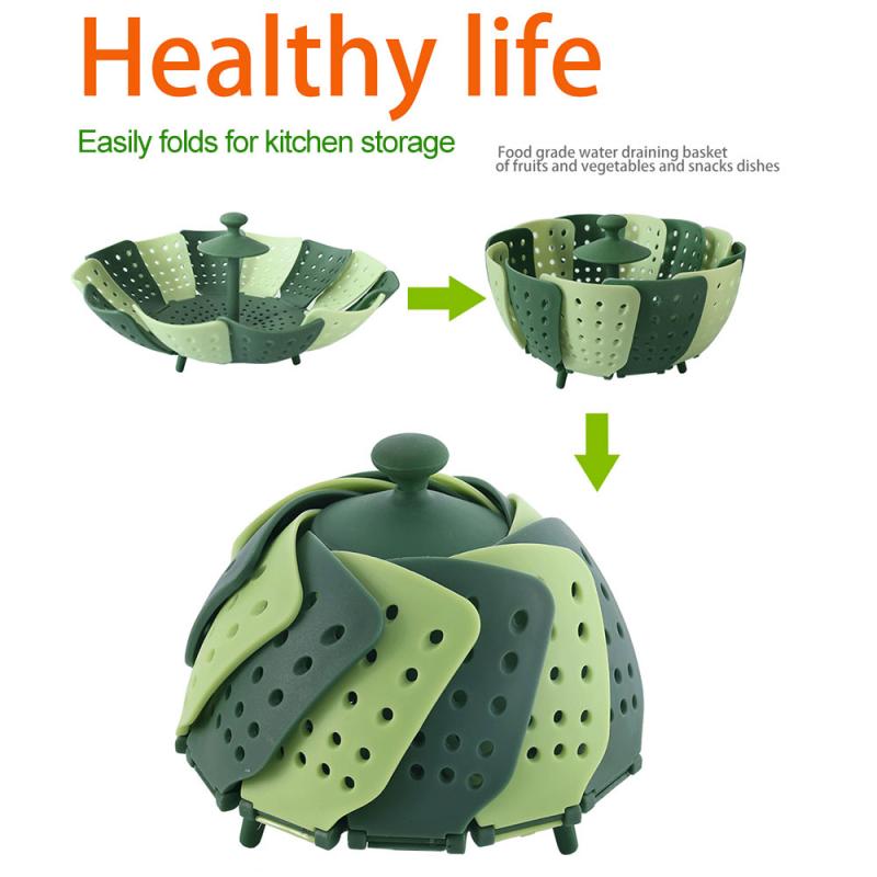 1Pcs Food Grade Siliconen Verdamper, Creatieve Groente-en Stoom Filter, Filter, Afvoer Mand, grote Capaciteit