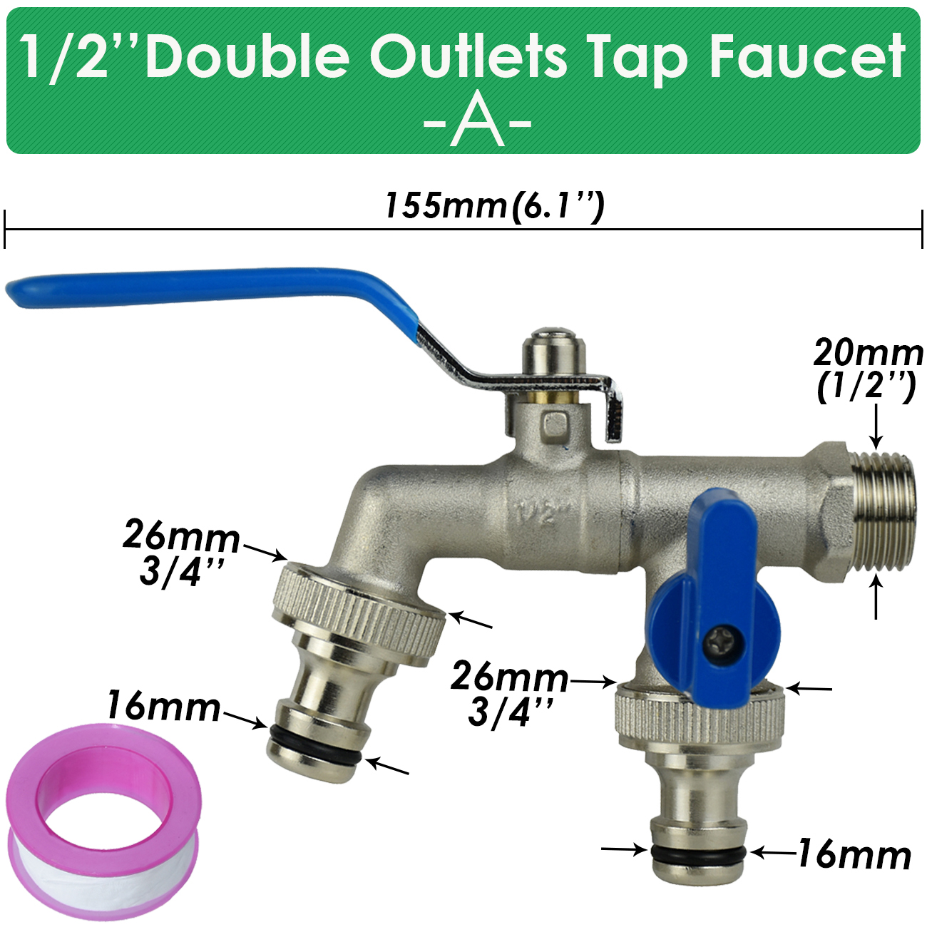 IBC Brass Tap Adapter Replacement S60 Water Tank 1/2'' Coupling Connecter Coarse Thread Garden Home Repair Valve Fitting Faucet: Orange