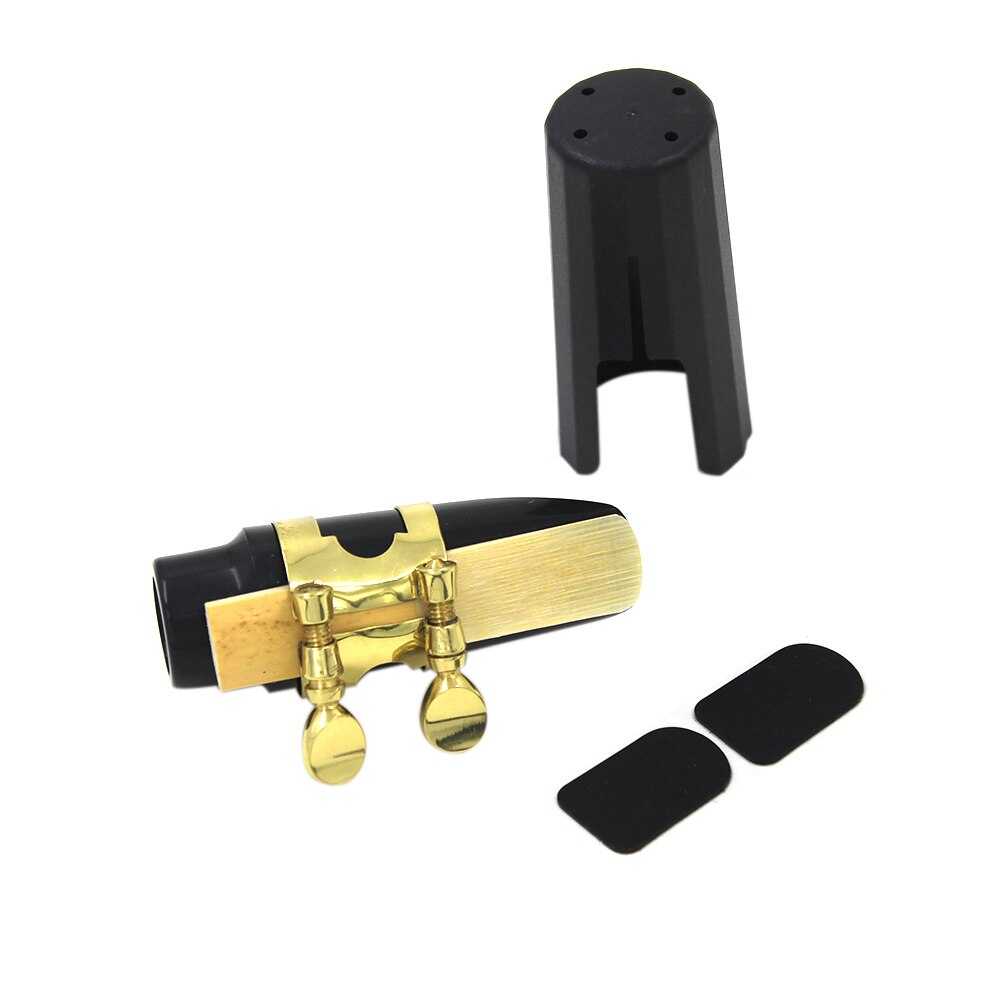 Sopraansax Saxofoon Mondstuk Plastic met Cap Metalen Gesp Reed Mondstuk Patches Pads Kussens