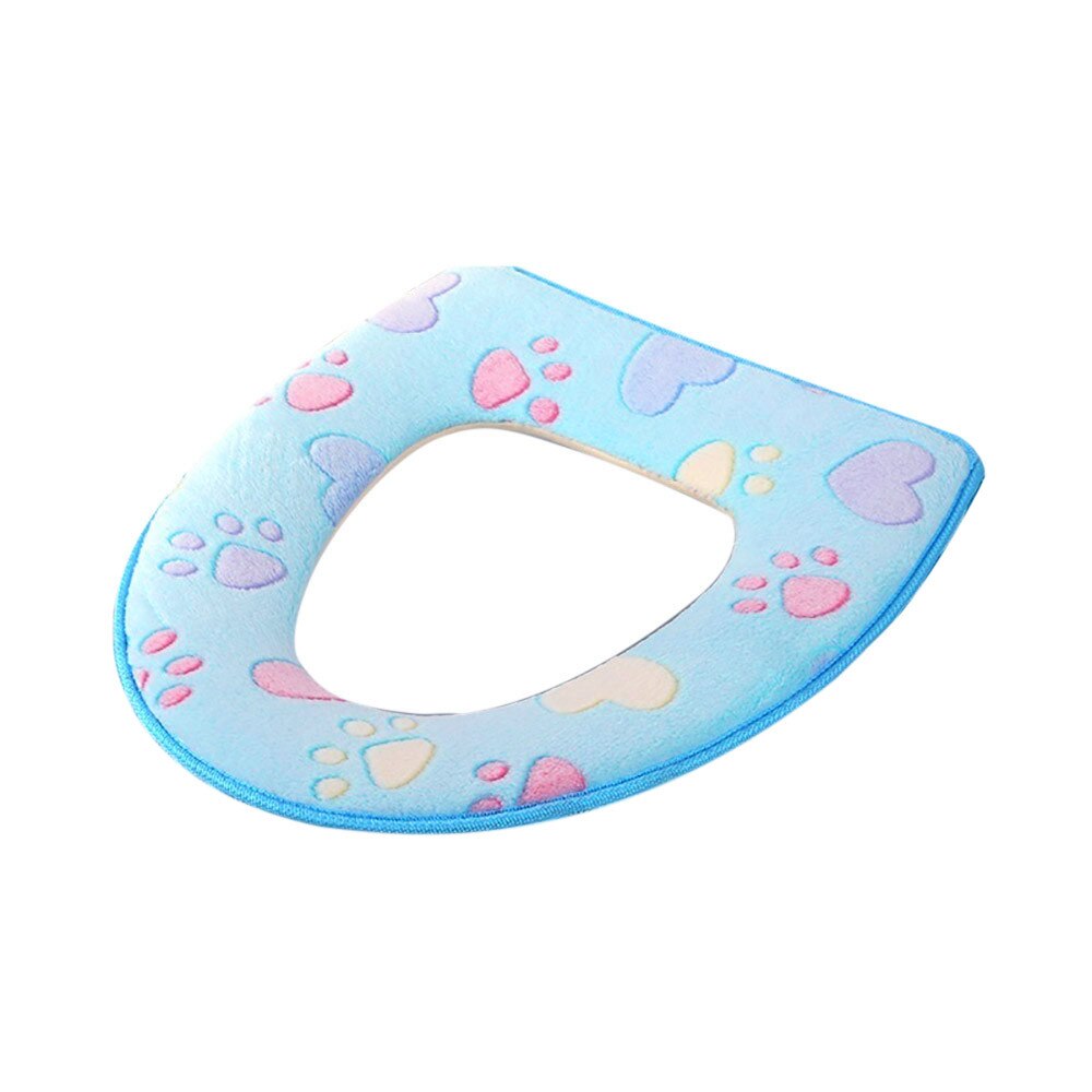 Bathroom Warmer Toilet Seat Cloth Soft Closestool Washable Lid Top Cover Pad small printed protector wc desechable