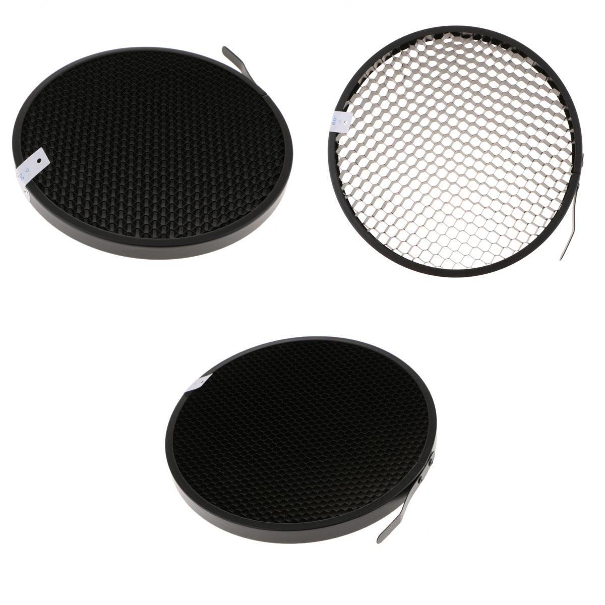 3Pcs 60 50 40 Degree Honeycomb Grid Mesh for 7inch Standard Reflector Diffuser Lamp Shade Photography Acces