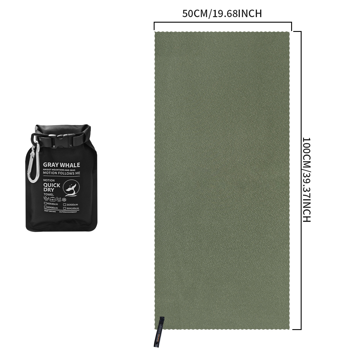 Schnell trocknendes Handtuch – Super saugfähiges, schnell trocknendes Handtuch – Reisehandtuch, schnell trocknendes, leichtes, schnell trocknendes Mikrofaser-Handtuch zum Schwimmen: hellgrün