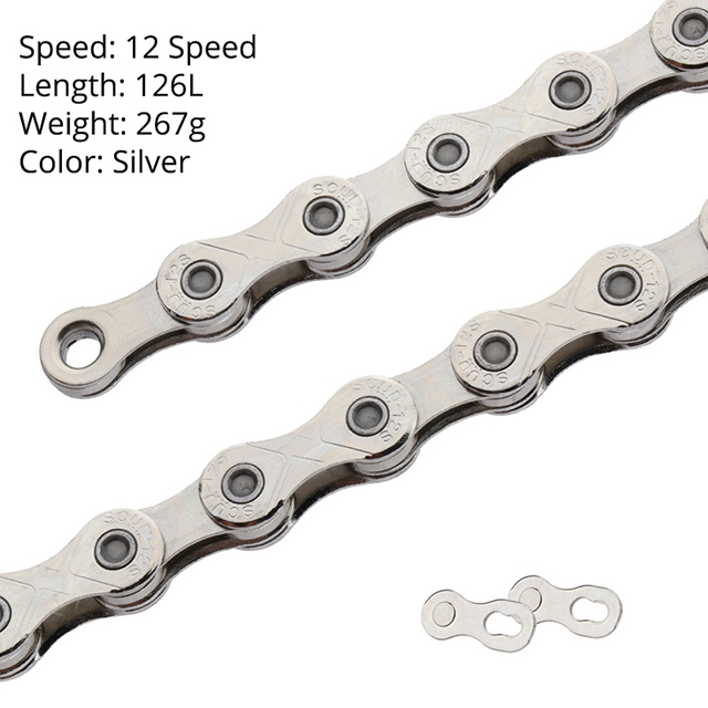 SCUD Mtb Bike Chain 9 10 11 12 Speed Mountain Road Bicycle Chains Double X Rainbow Silver 116L Lightweight 10 v corrente: 12 Speed Silver