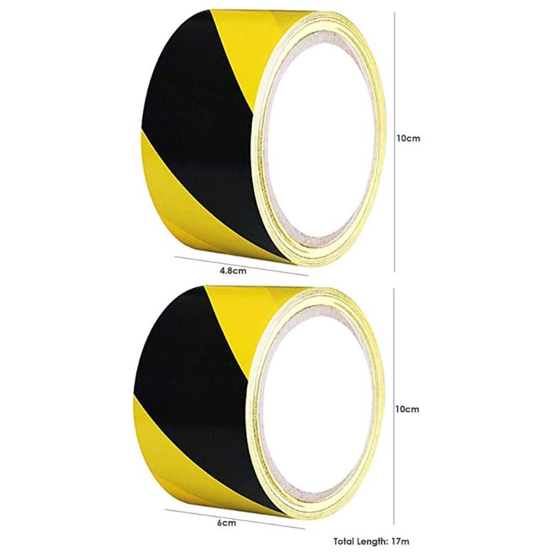 1 Roll PVC Self Adhesive Warning Tape Caution Mark Work Safety Remind Durable DIY Sticker for Safety Barrier Police Barricade