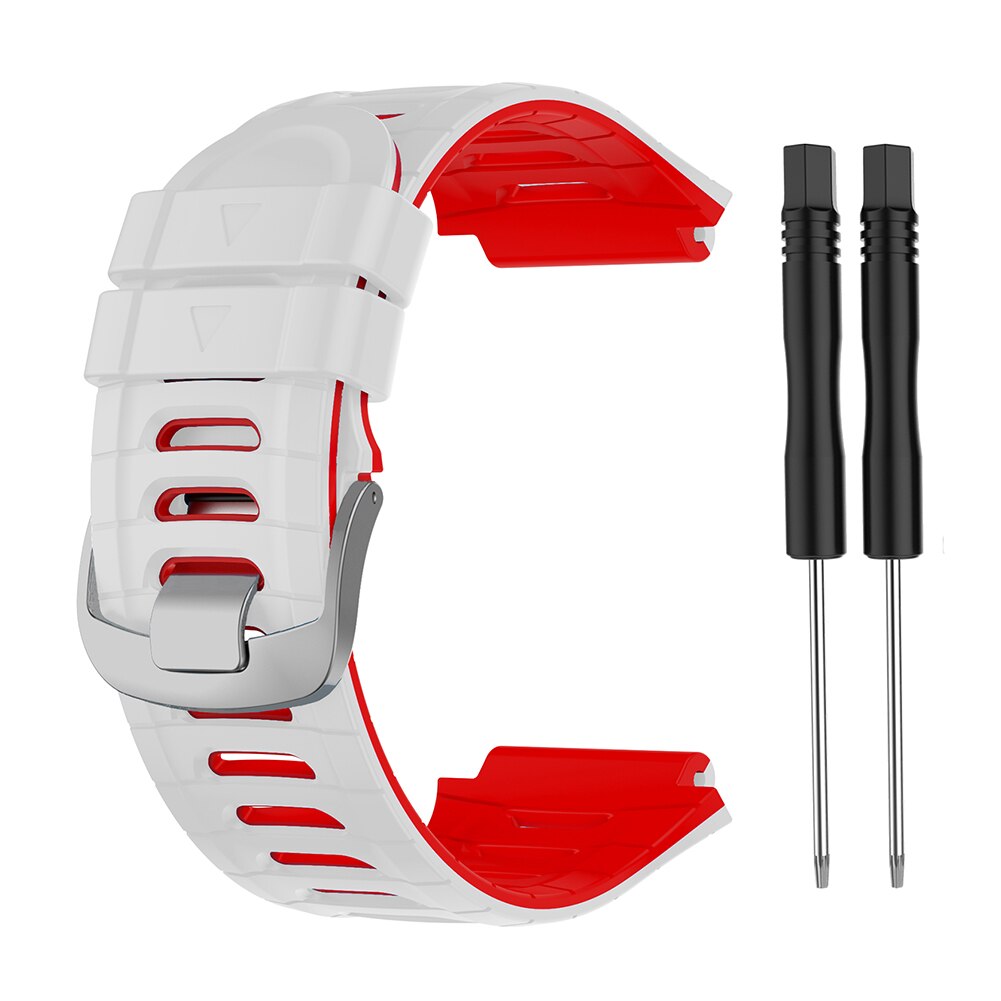 Silikon armband för garmin forerunner 920xt färgglada ersättningsarmband träning sport klockband armband+ verktyg: Vit röd