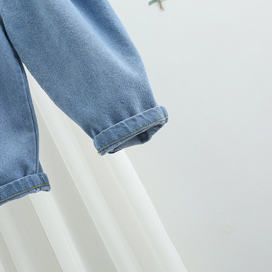 Girls Jeans Pockets Kids Girl Jeans Spring Autumn Kids Jeans Casual Style Children's Jeans Clothes