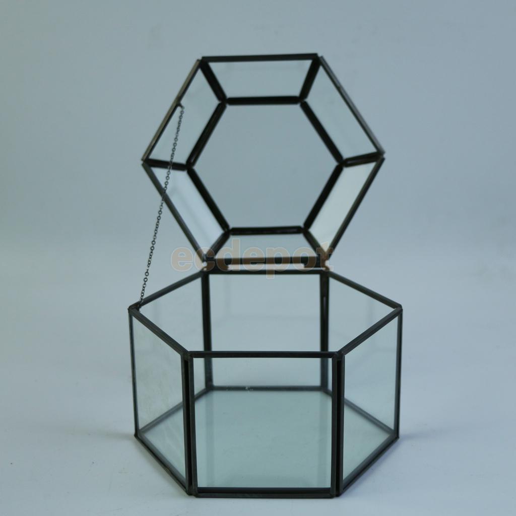 Rosa vaso de vidro geométrico irregular, recipiente de terrário para plantar suculentas, vaso de mesa, decoração de casamento para casa, escritório diy: Clear 5