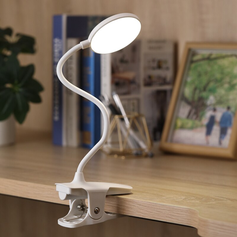 Led Clamp Desk Lamp Flexible Gooseneck Folding Touch Dimming Charging Table Lamp Clip On Lamp For Book Bed Office and Computer