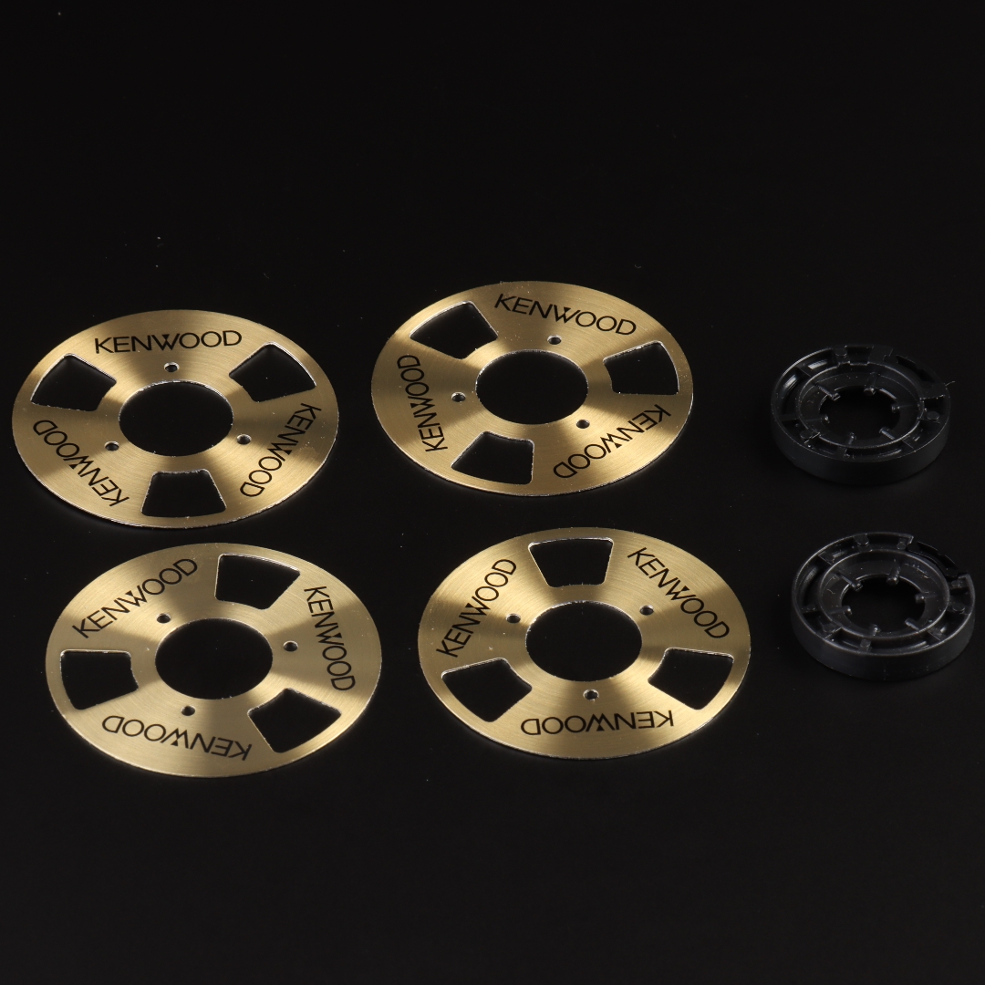 DIY Homemade (Aluminum) Reel To Reel Cassette for Audio Recording Cassette Tape - Gold Silver (Pack of 4 Reels + 2 Wheel): Orange