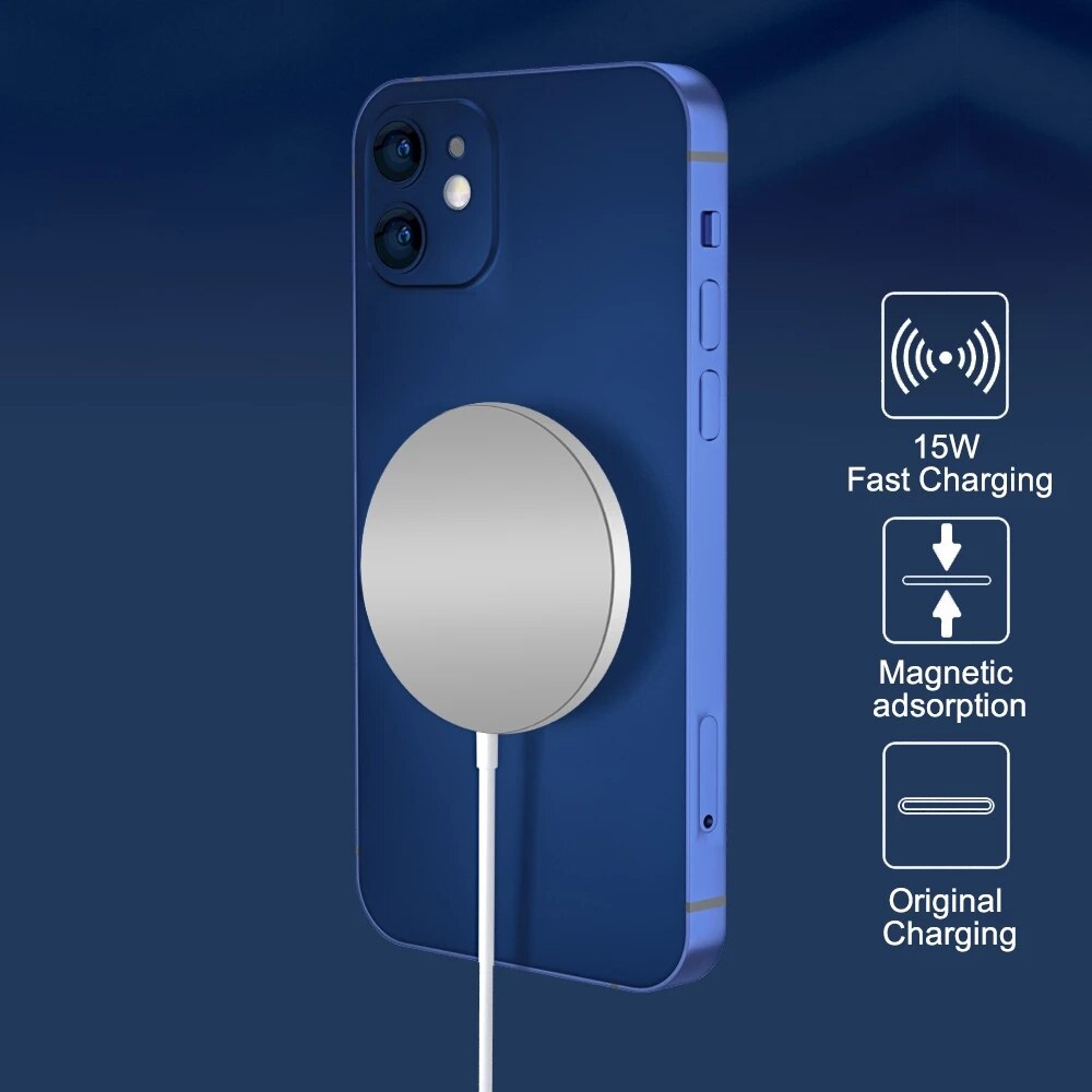 15W Magnetic Wireless Charger For iPhone 13 12 Pro Max Mini QI Fast Charge For Samsung USB C PD Adapter Original Magnet Charger