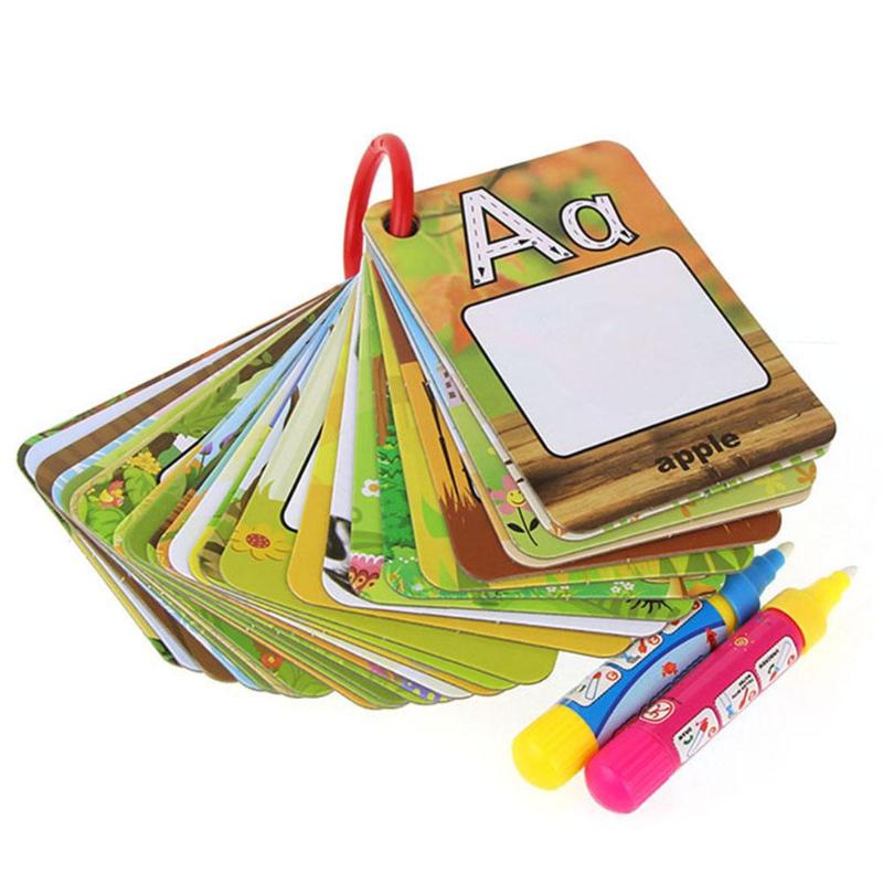 Water Tekening 26 Engels Leren Kaart Magie Met 2 Pen Brief Kaart Schilderen Board Educatief Speelgoed Voor Kinderen: A
