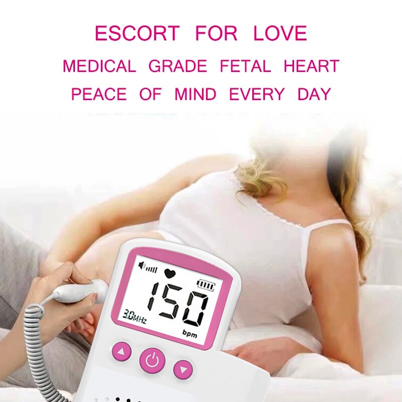 Ultrasound Doppler Fetal Heart Rate Monitor Home Fetal Heart Rate Monitor Stethoscope 3.0hz 9 weeks Fetal Heart Rate Monitor