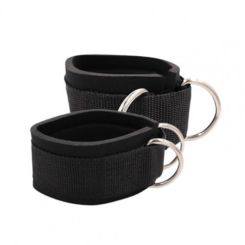 Correas de tobillo acolchadas ajustables para hombre y mujer, puños con 2 anillos en D para gimnasio y Fitness, 1 par: Default Title