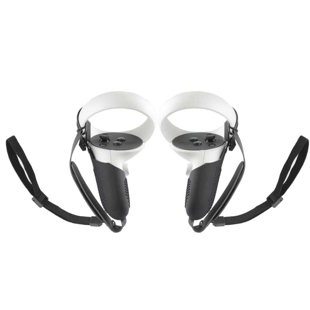 Accessoires de contrôleur pour Oculus Quest 2 VR, sangle d&#39;articulation 5 en 1 + couvercle de poignée + dragonne + couvercle anti-poussière d&#39;objectif VR + capuchon de bouton de pouce