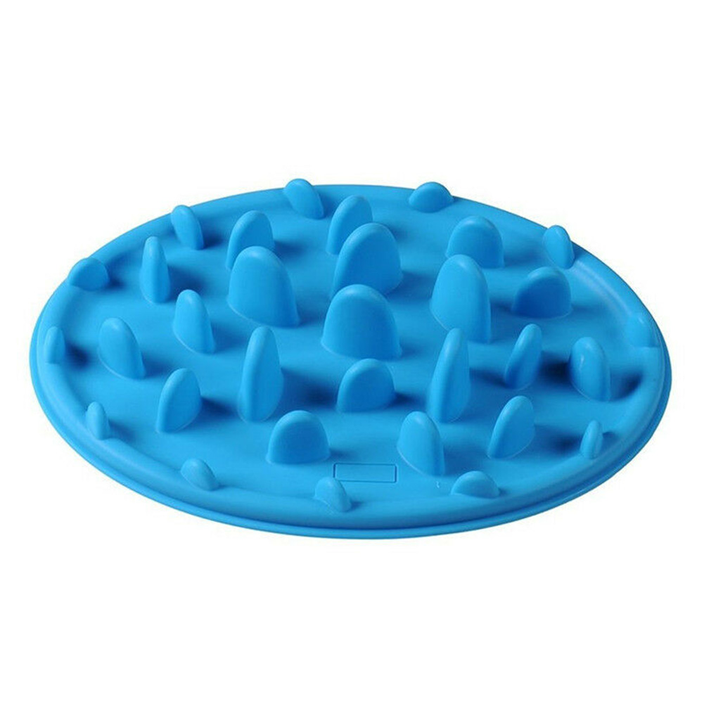 Pet Dog Feeding Bowl Silicone Puppy Slow Down Eating Feeder Dish For Dogs Supplies: Blue