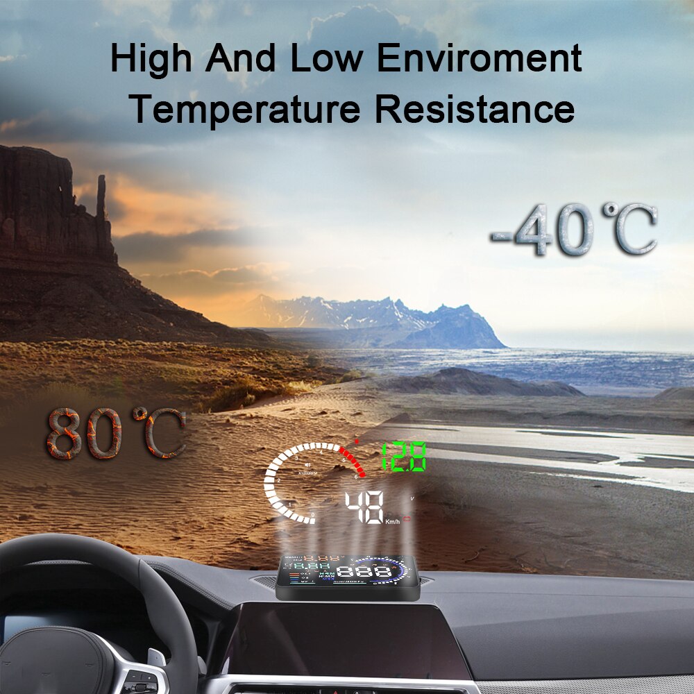 Car Head Up Display HUD LED Windshield Projector OBD2 Speed Fuel Warning 5.5" A8 Voltage Alarm 4" X6 Data Diagnostic Tool