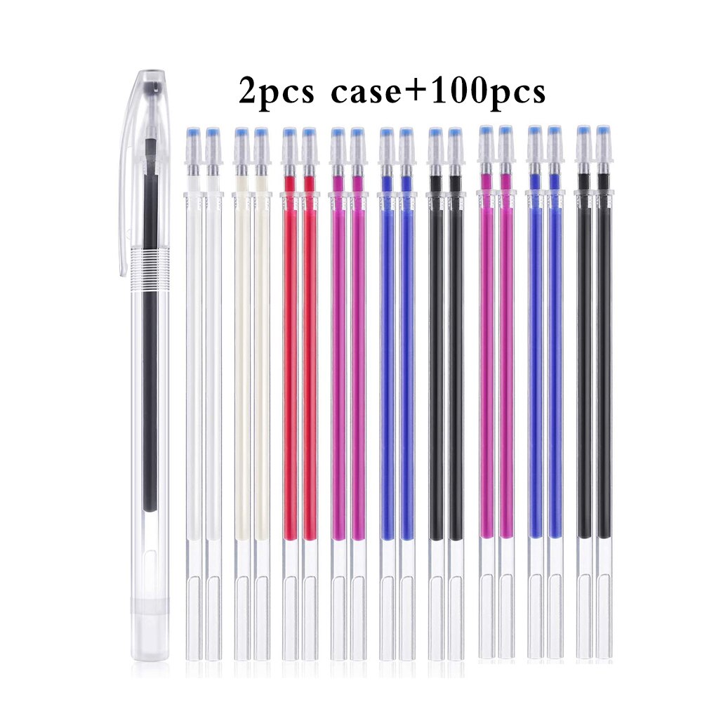 50/100Pcs Warmte Uitwisbare Pen Vullingen Inkt Verdwijnende Stof Marker Pen Voor Stof Leer Craft &amp; Pen Case diy Naaibenodigdheden