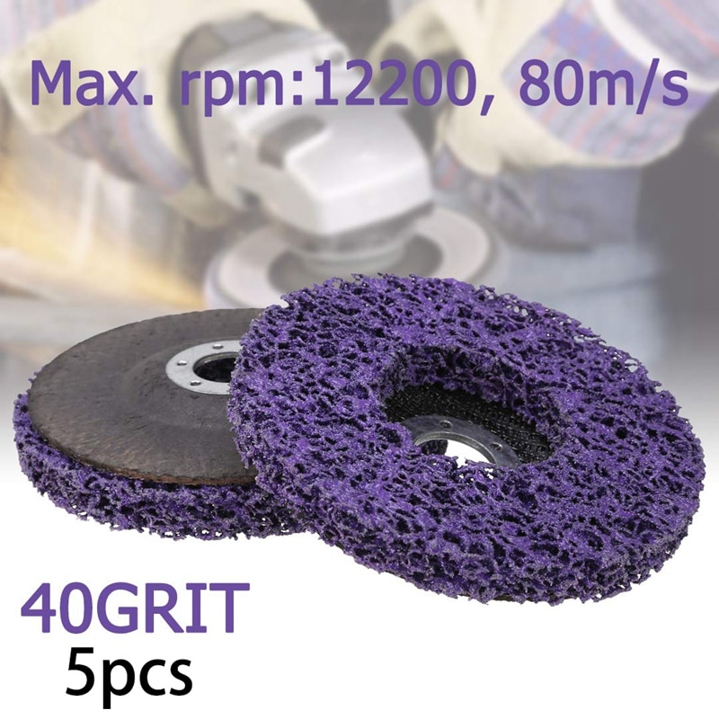 5Pcs Abrasive Wheel Grinder Strip Disc 125 mm Poly Strip Disc Wheel Paint Rust Removal Clean for Angle Grinder Removal