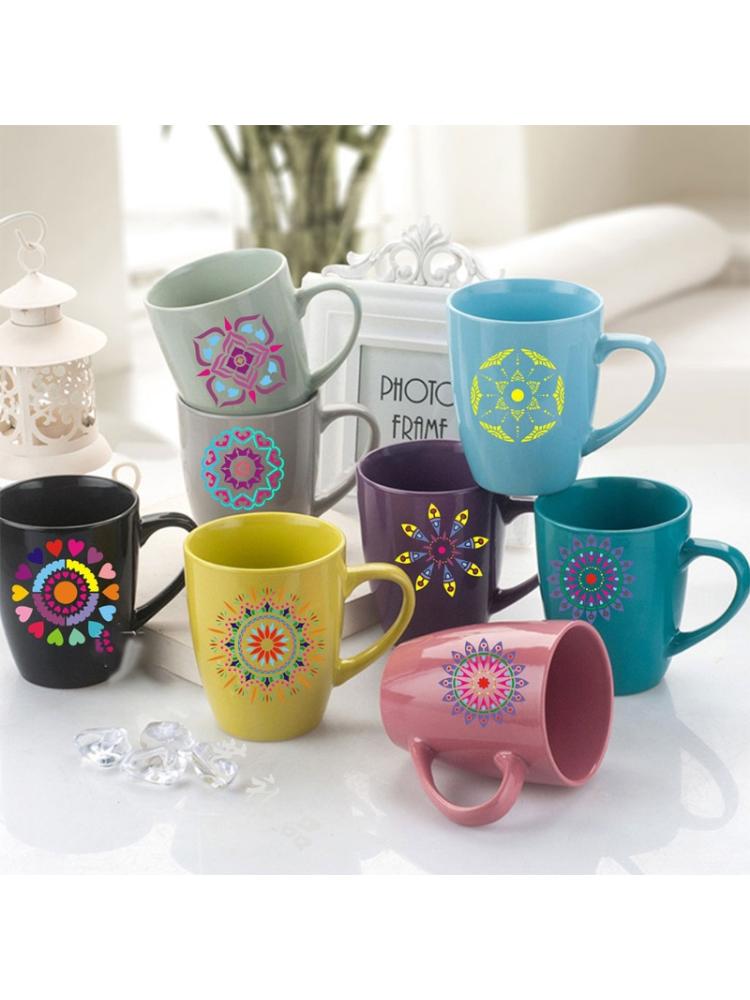 1 Set 64 Stijlen Mandala Dot Schilderen Templates Stencils Voor Diy Rock Plakboek 23GD