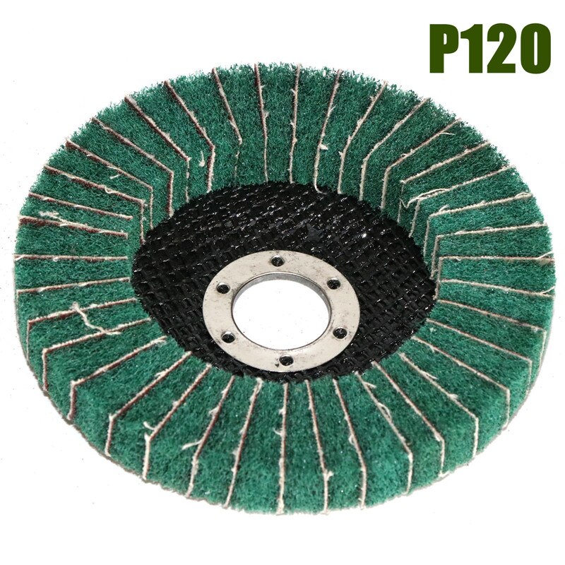 Disco de pulido de aleta de fibra de nailon, disco de fregado no tejido para amoladora angular, 1 pieza, 4 pulgadas, 100mm: Grit 120