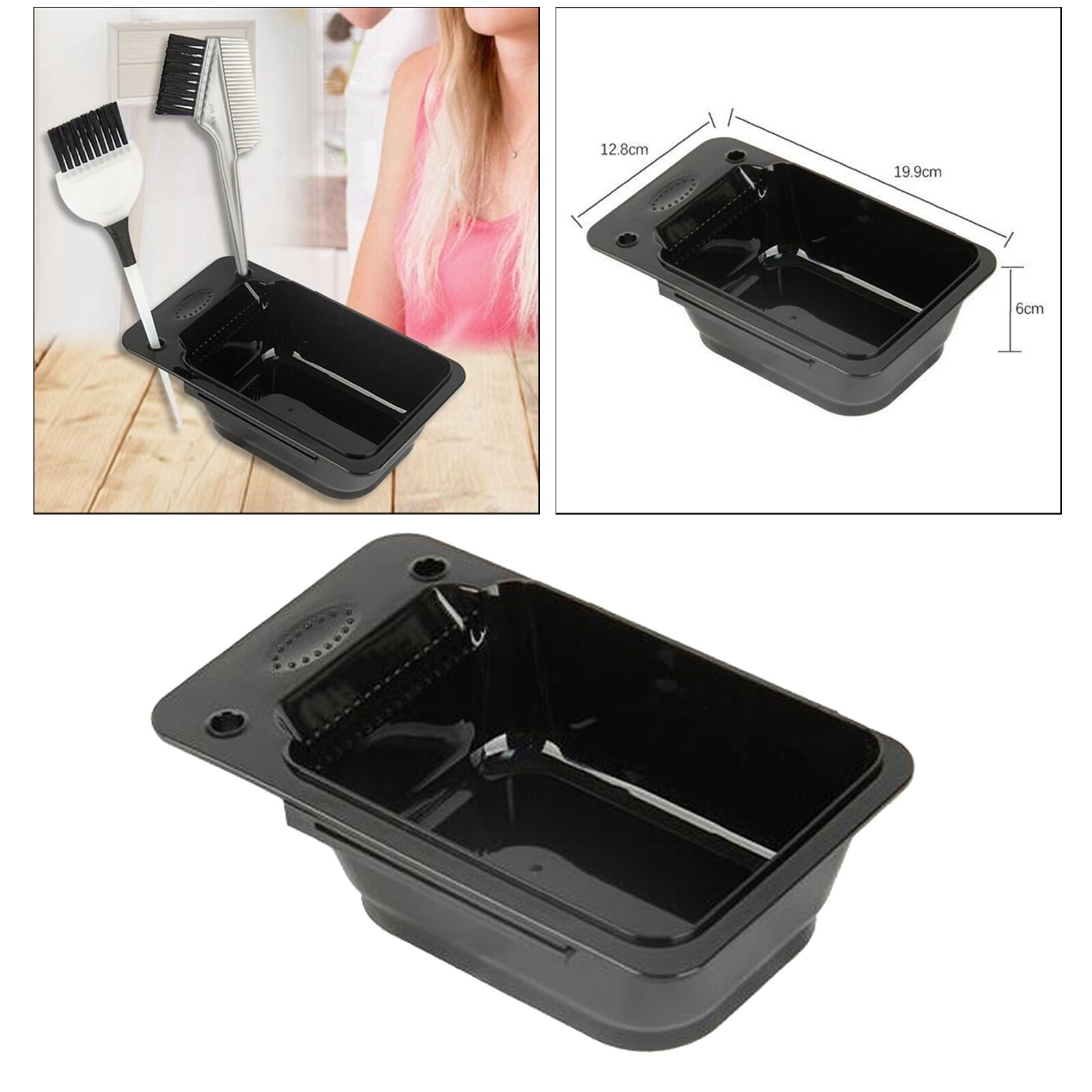 Plastic Dyeing Bowl Hair Color Mixing Bowl Dye Stirrer Hairdressing Barber Salon Hair Styling Tools DIY Hair Coloring Tool